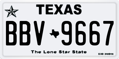 TX license plate BBV9667
