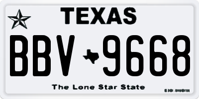 TX license plate BBV9668
