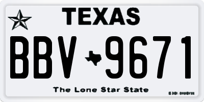 TX license plate BBV9671