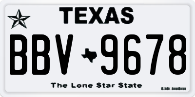 TX license plate BBV9678