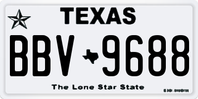 TX license plate BBV9688