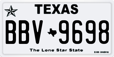 TX license plate BBV9698