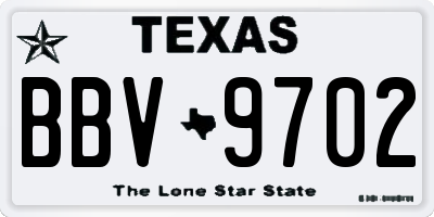 TX license plate BBV9702