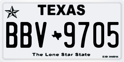TX license plate BBV9705