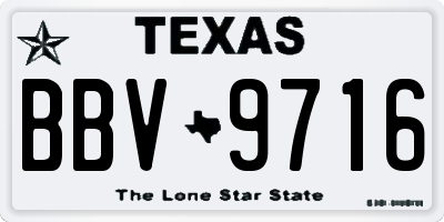 TX license plate BBV9716