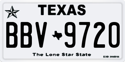 TX license plate BBV9720