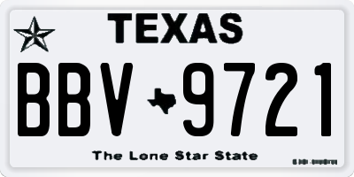TX license plate BBV9721