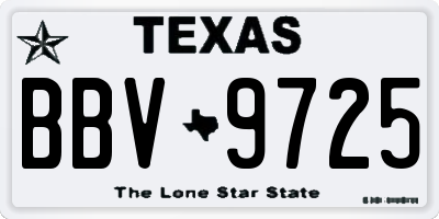 TX license plate BBV9725