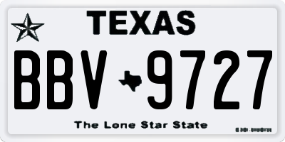 TX license plate BBV9727