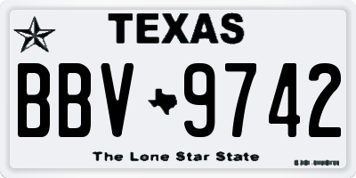 TX license plate BBV9742