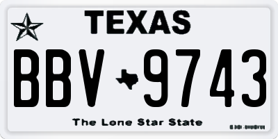 TX license plate BBV9743