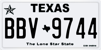 TX license plate BBV9744