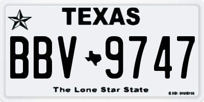TX license plate BBV9747