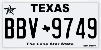 TX license plate BBV9749
