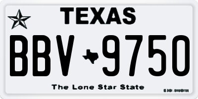 TX license plate BBV9750