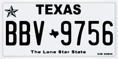 TX license plate BBV9756