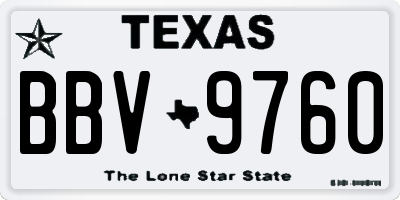 TX license plate BBV9760