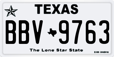TX license plate BBV9763