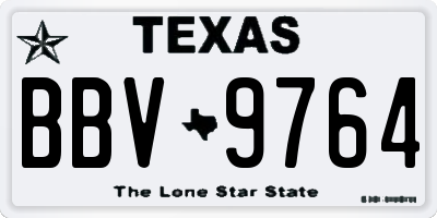 TX license plate BBV9764