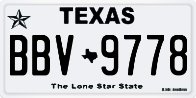 TX license plate BBV9778