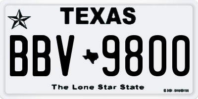 TX license plate BBV9800