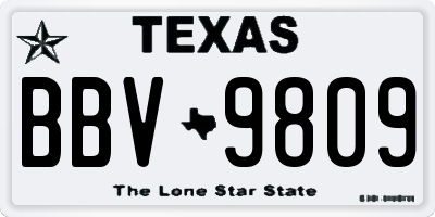 TX license plate BBV9809