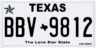 TX license plate BBV9812