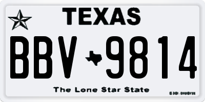 TX license plate BBV9814