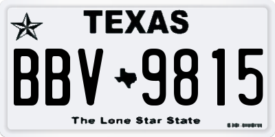 TX license plate BBV9815