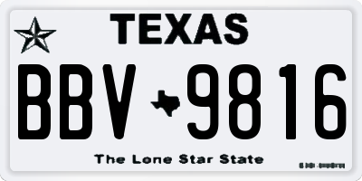 TX license plate BBV9816