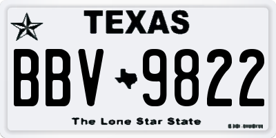 TX license plate BBV9822