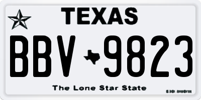 TX license plate BBV9823