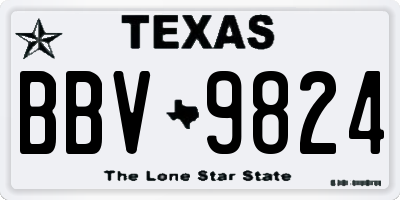 TX license plate BBV9824