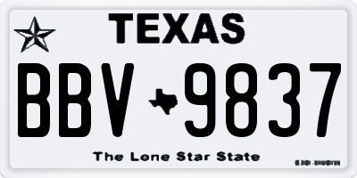 TX license plate BBV9837