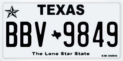TX license plate BBV9849