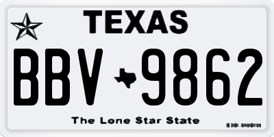 TX license plate BBV9862