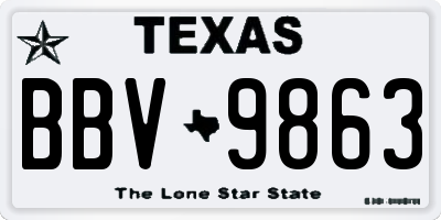 TX license plate BBV9863