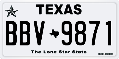 TX license plate BBV9871