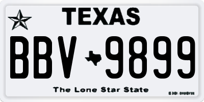 TX license plate BBV9899