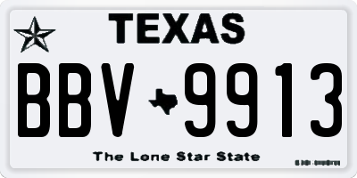 TX license plate BBV9913