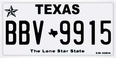 TX license plate BBV9915