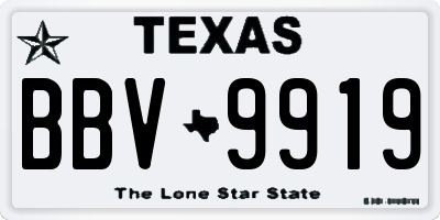 TX license plate BBV9919