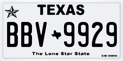 TX license plate BBV9929