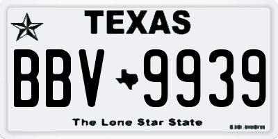 TX license plate BBV9939