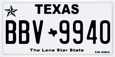 TX license plate BBV9940