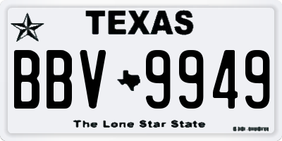 TX license plate BBV9949
