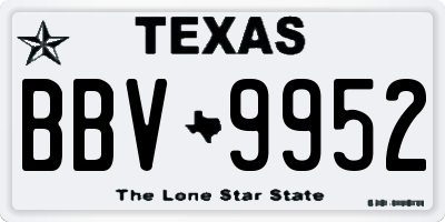 TX license plate BBV9952