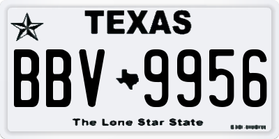 TX license plate BBV9956