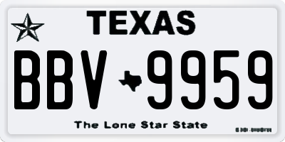 TX license plate BBV9959