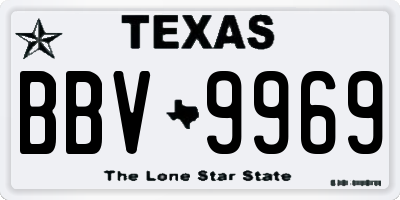 TX license plate BBV9969
